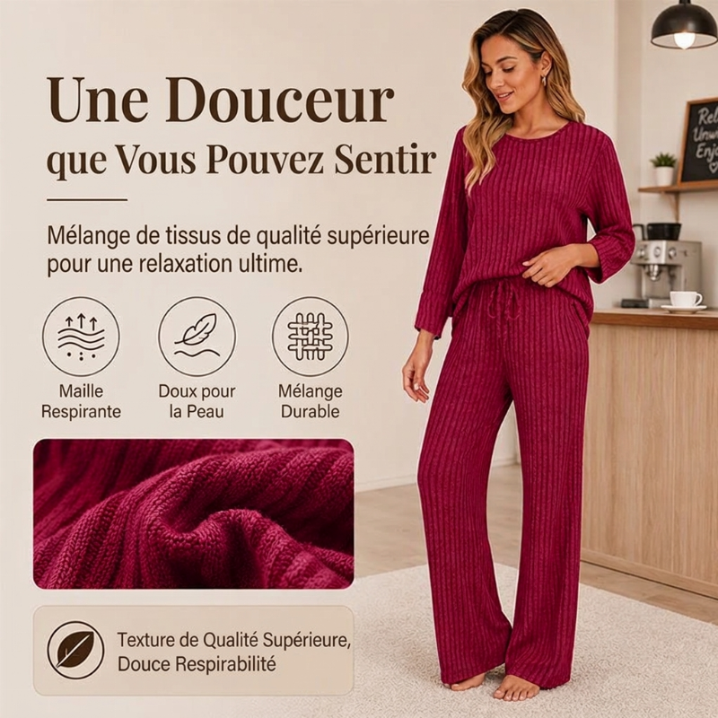 🔥DERNIER JOUR DE SOLDE : -70%👍✨Ensemble féminin 2026 style britannique : haut en maille côtelée et pantalon droit