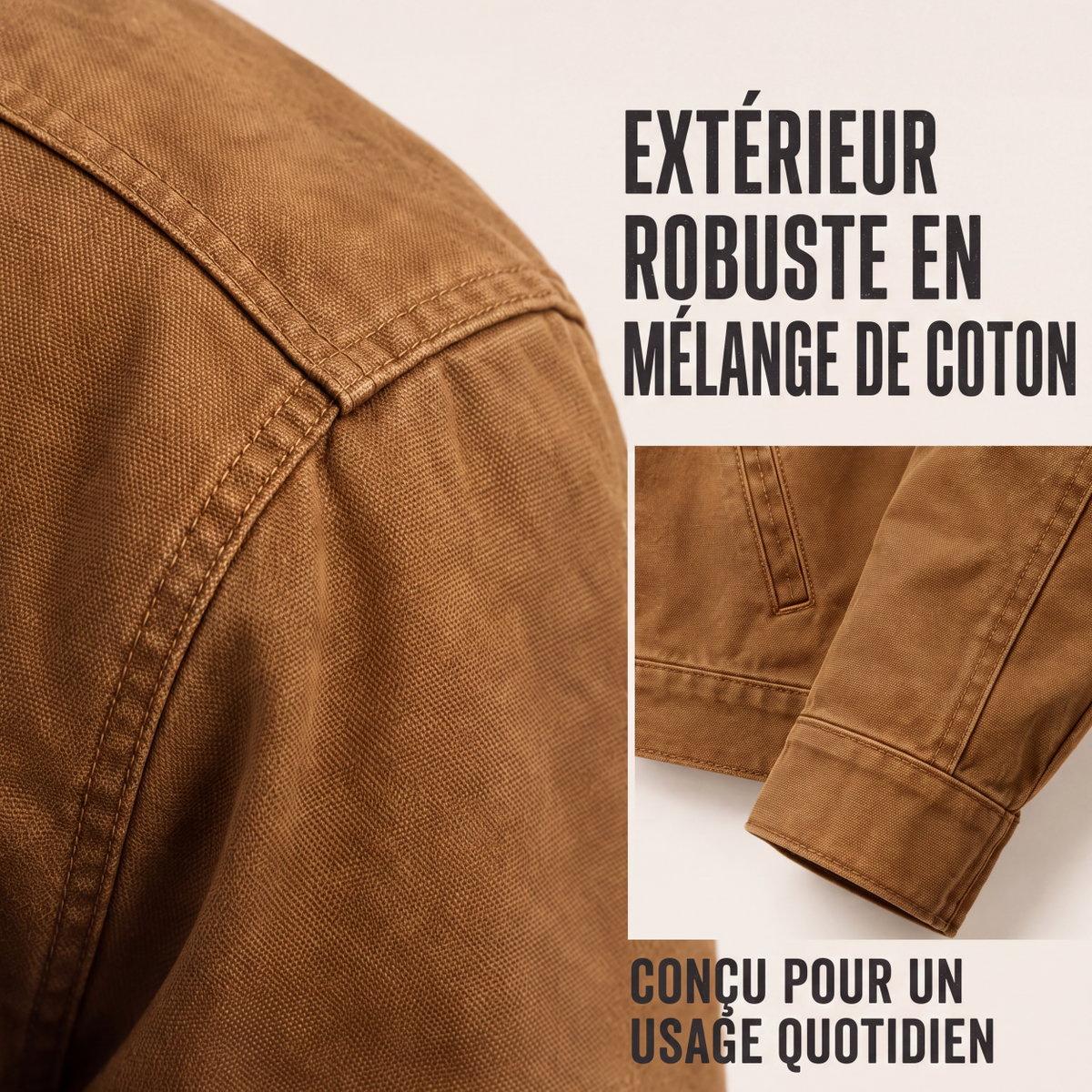 ⏳Liquidation totale⏳Veste de travail à capuche doublée de peluche pour homme
