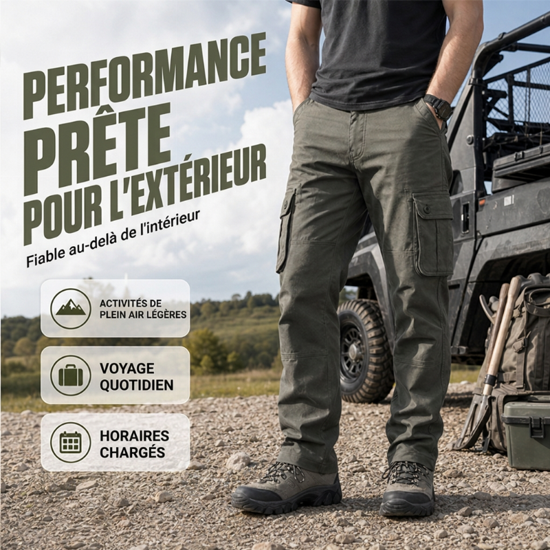 Pantalon cargo coupe décontractée pour homme avec multiples poches
