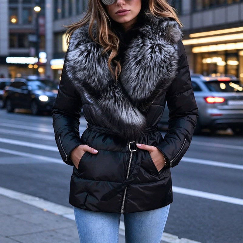 🔥Livraison gratuite✈️Veste pour femme doublée avec col en fausse fourrure