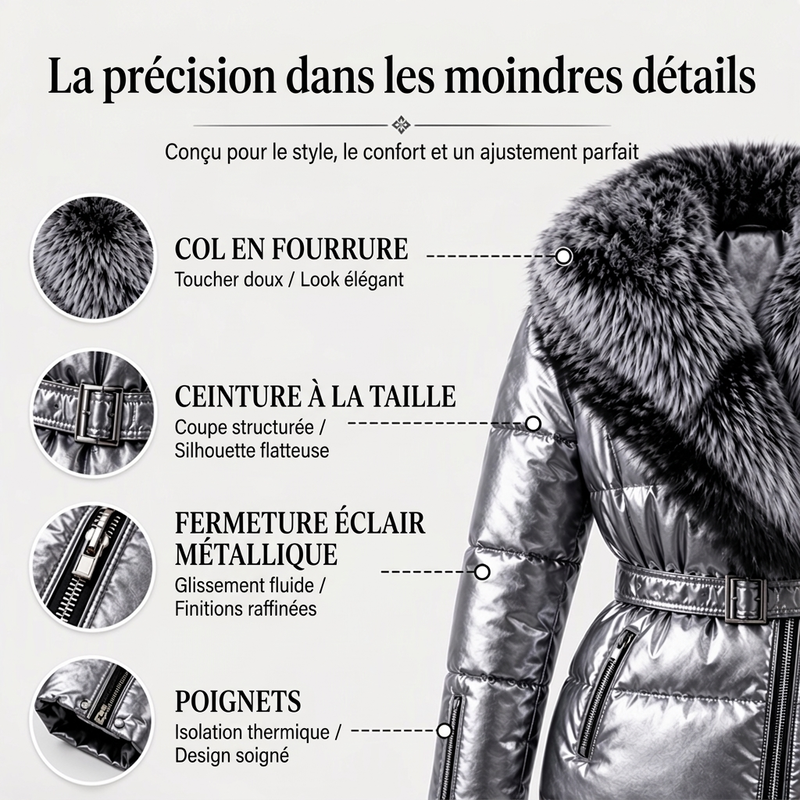 🔥Livraison gratuite✈️Veste pour femme doublée avec col en fausse fourrure