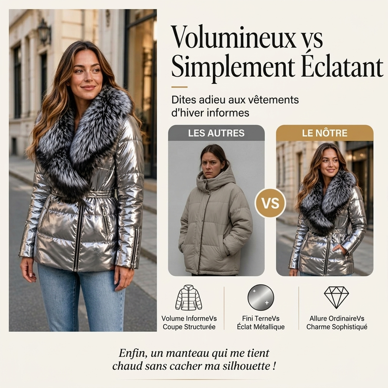 🔥Livraison gratuite✈️Veste pour femme doublée avec col en fausse fourrure