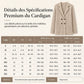 Cardigan en maille côtelée double boutonnage pour femme avec poches et col châle