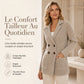Cardigan en maille côtelée double boutonnage pour femme avec poches et col châle