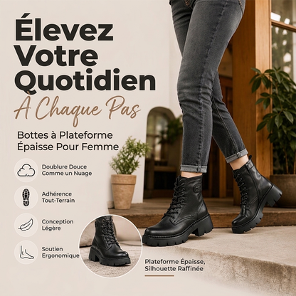 Bottes Martin Plate-Forme Rétro pour Femme