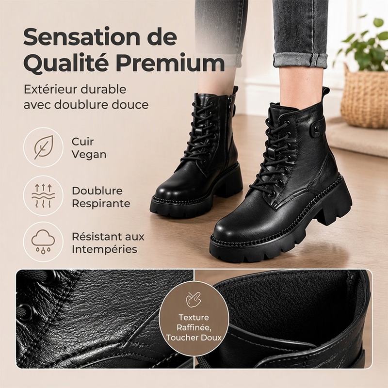 Bottes Martin Plate-Forme Rétro pour Femme