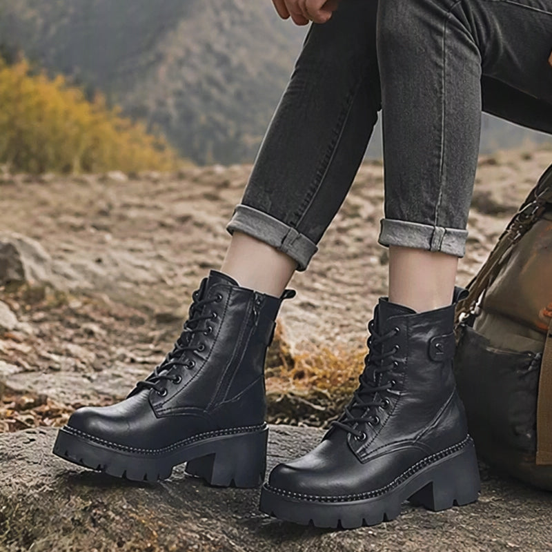 Bottes Martin Plate-Forme Rétro pour Femme