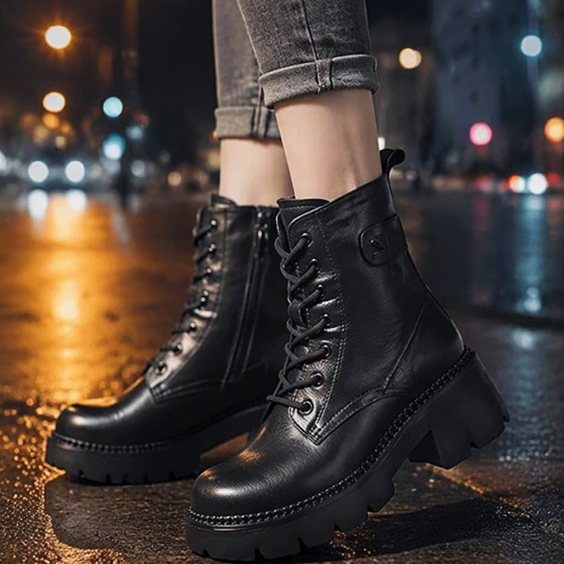 Bottes Martin Plate-Forme Rétro pour Femme