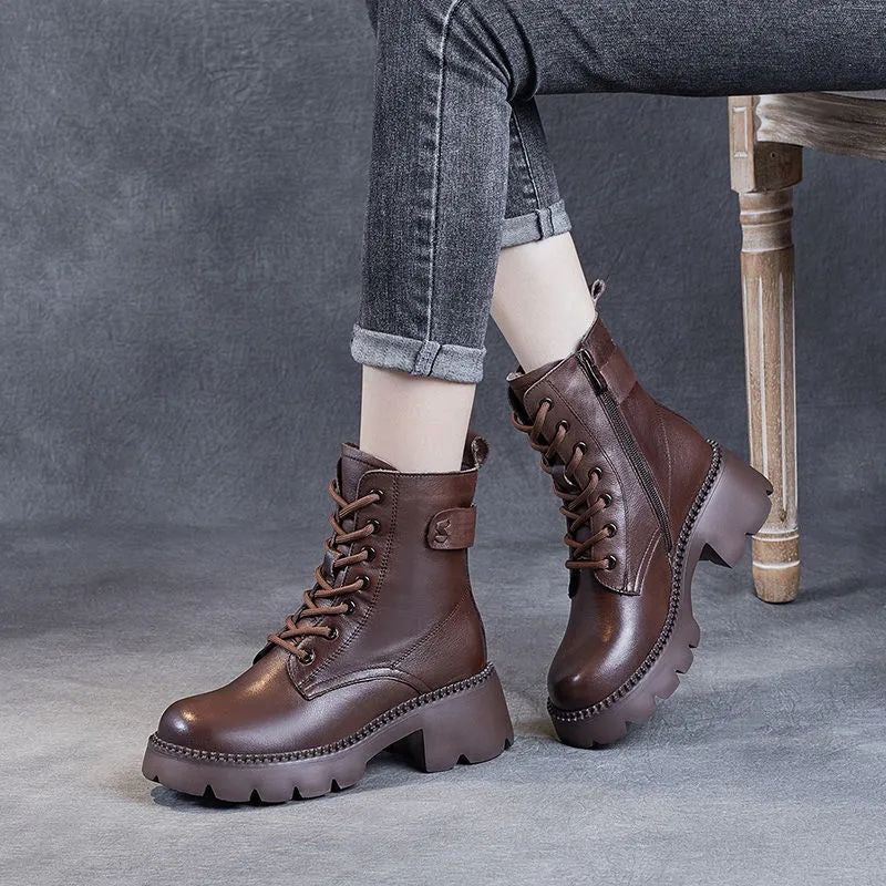 Bottes Martin Plate-Forme Rétro pour Femme
