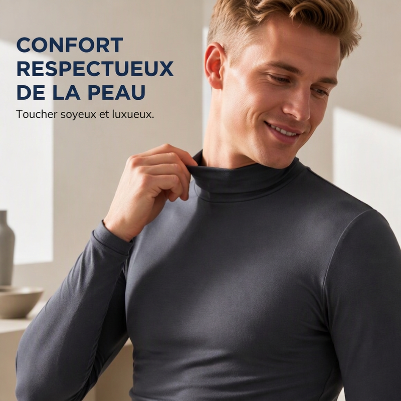 Haut col roulé factice ajusté pour homme
