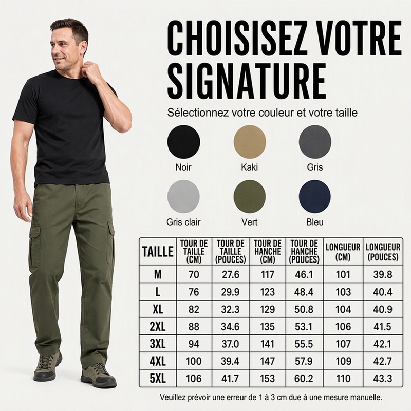 Pantalon cargo respirant et ample pour homme