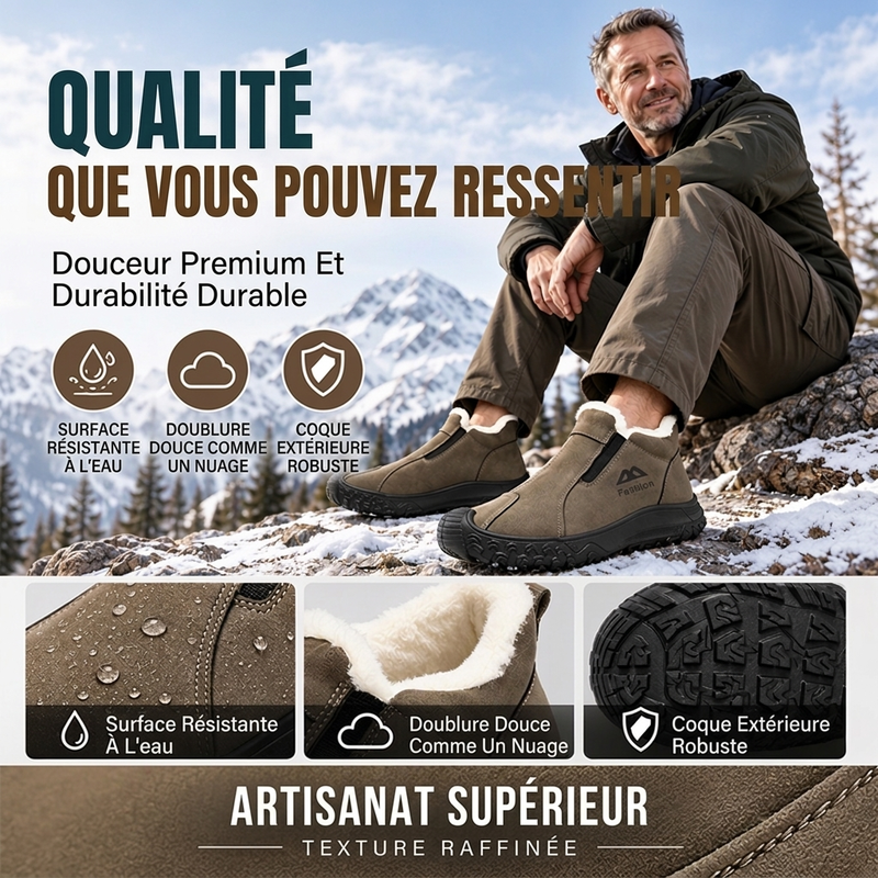 🔥 50% de réduction 🔥Chaussures de marche pour hommes avec doublure en peluche d'hiver