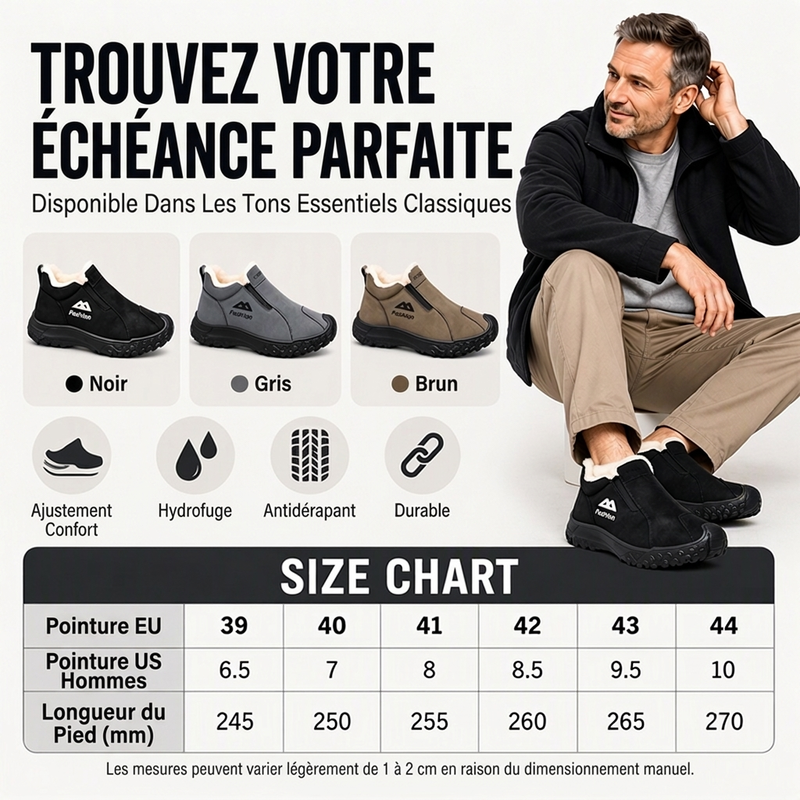 🔥 50% de réduction 🔥Chaussures de marche pour hommes avec doublure en peluche d'hiver