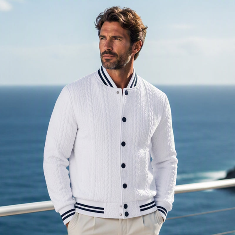 🎁Soldes ! Prix cassés🌍Blouson de baseball décontracté en jacquard pour homme