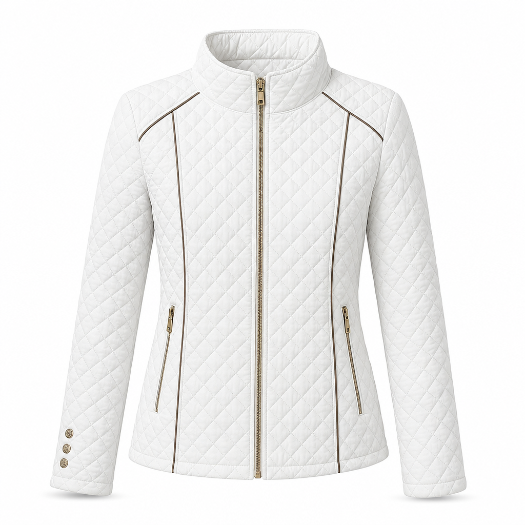 Manteau matelassé léger pour femme, avec col montant et fermeture éclair, adapté au printemps et à l'hiver