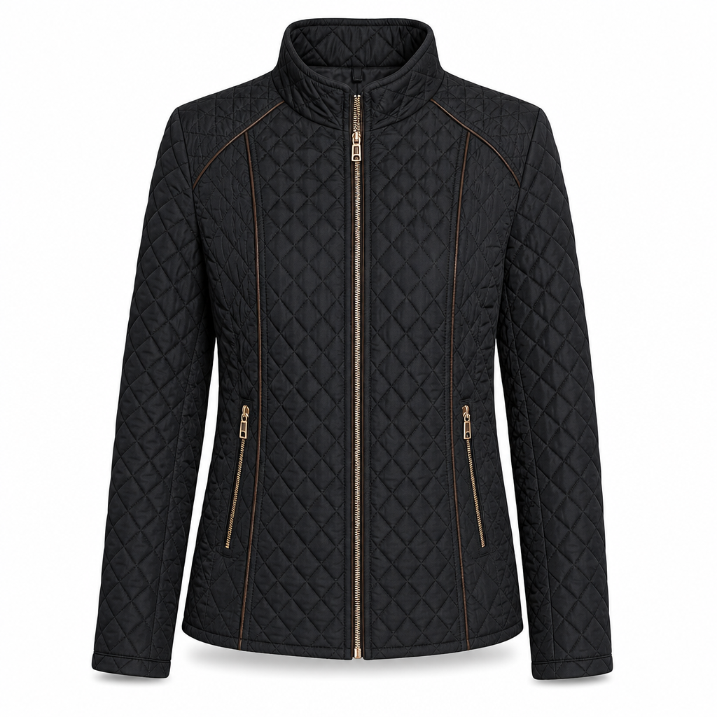 Manteau matelassé léger pour femme, avec col montant et fermeture éclair, adapté au printemps et à l'hiver