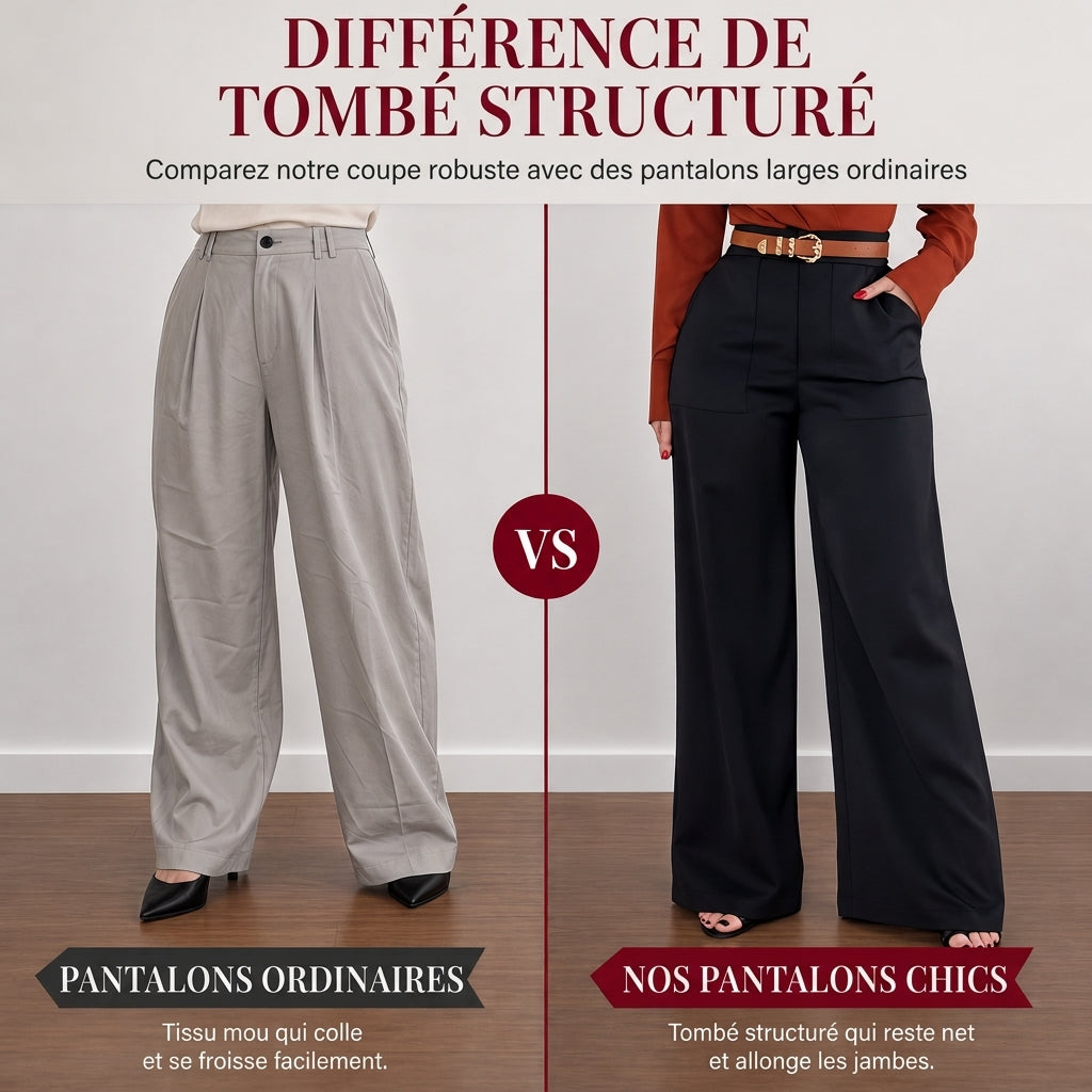 🔥 50% de réduction 🔥Pantalon de ville décontracté à larges jambes pour femmes, pantalon long pour automne-hiver