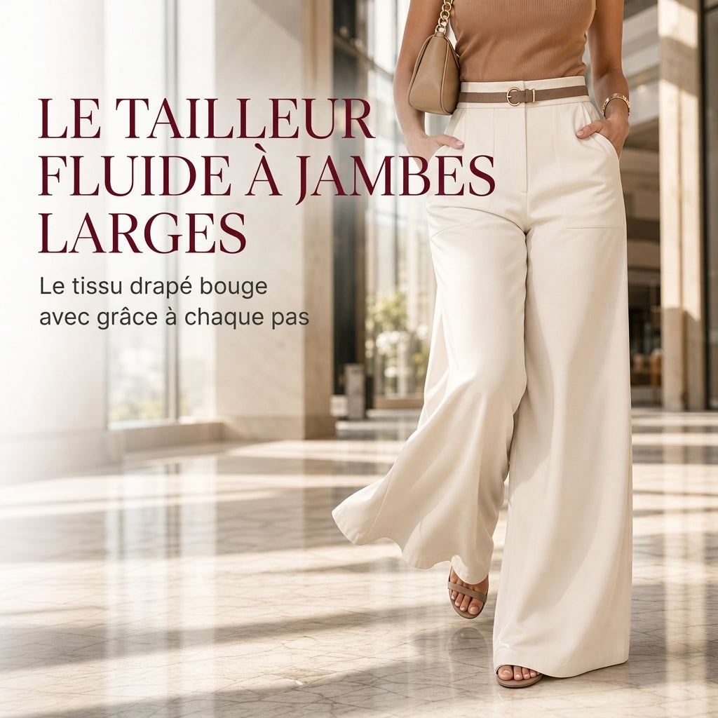 🔥 50% de réduction 🔥Pantalon de ville décontracté à larges jambes pour femmes, pantalon long pour automne-hiver