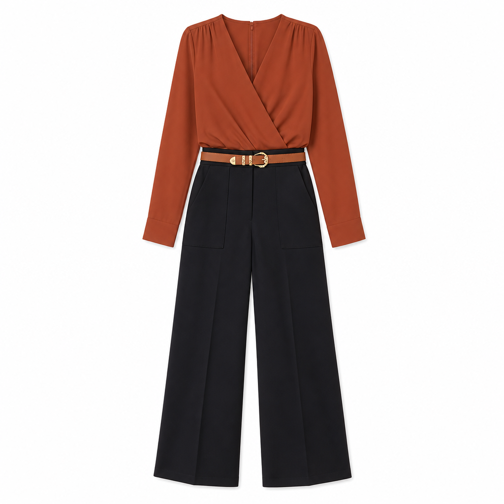 🔥 50% de réduction 🔥Pantalon de ville décontracté à larges jambes pour femmes, pantalon long pour automne-hiver