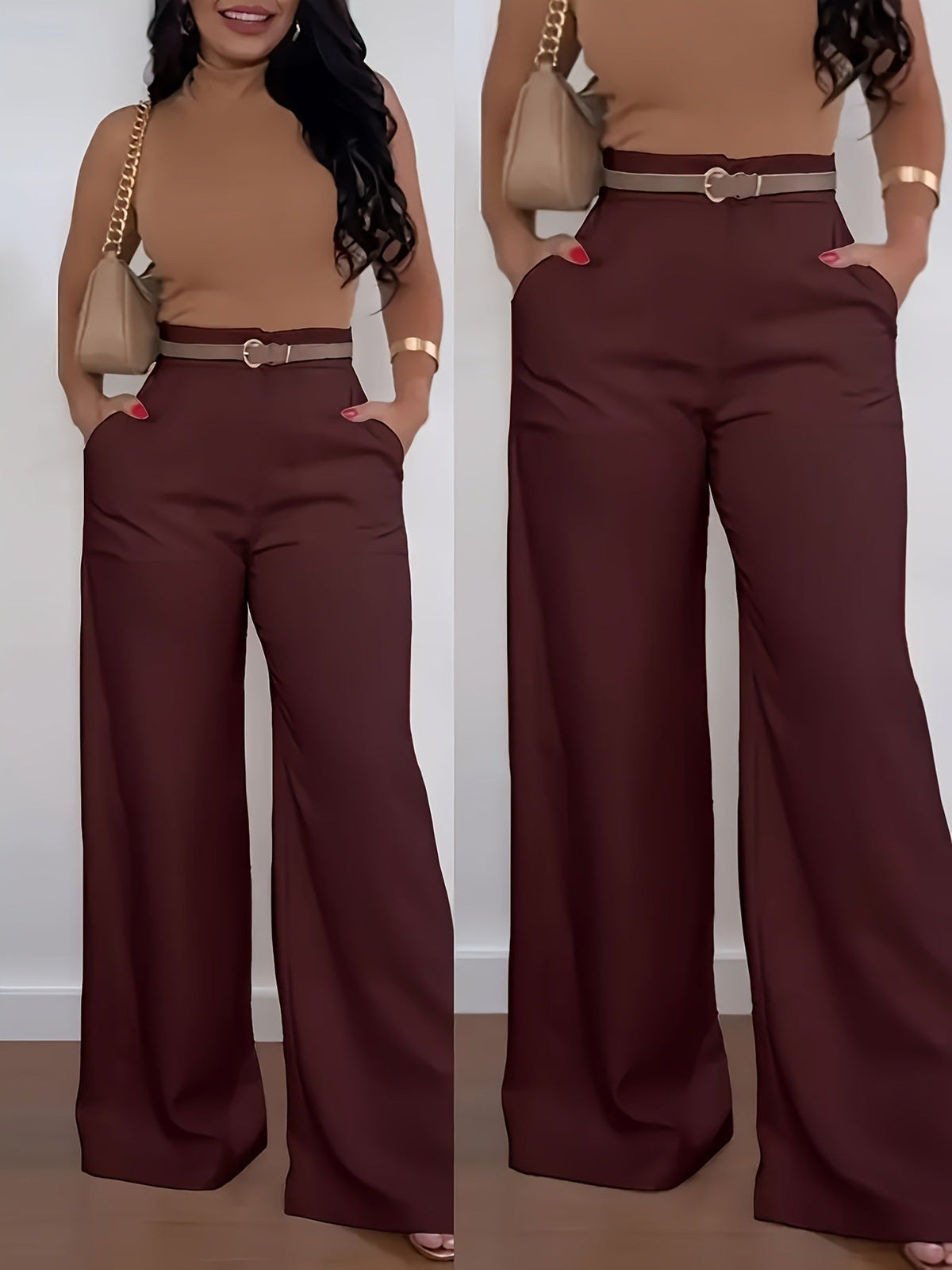 🔥 50% de réduction 🔥Pantalon de ville décontracté à larges jambes pour femmes, pantalon long pour automne-hiver