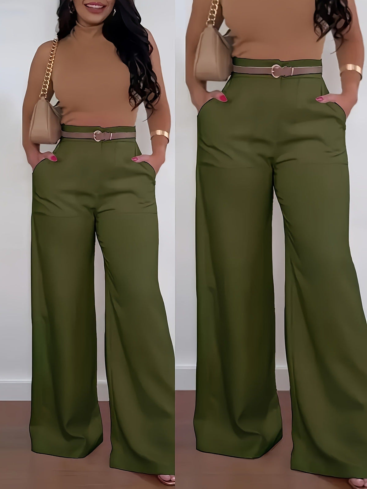 🔥 50% de réduction 🔥Pantalon de ville décontracté à larges jambes pour femmes, pantalon long pour automne-hiver