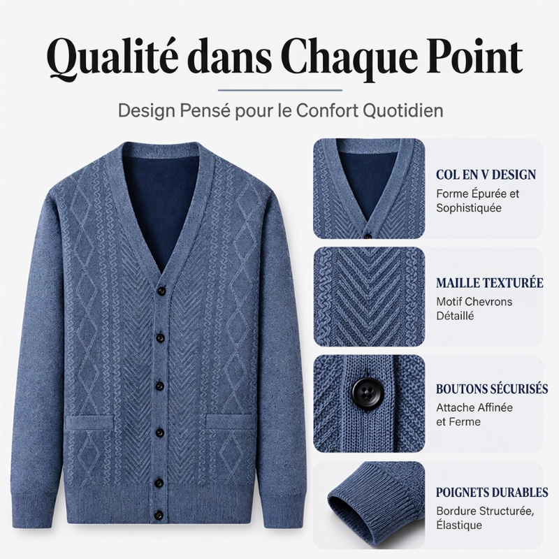 Cardigan Chaud Classique pour Homme
