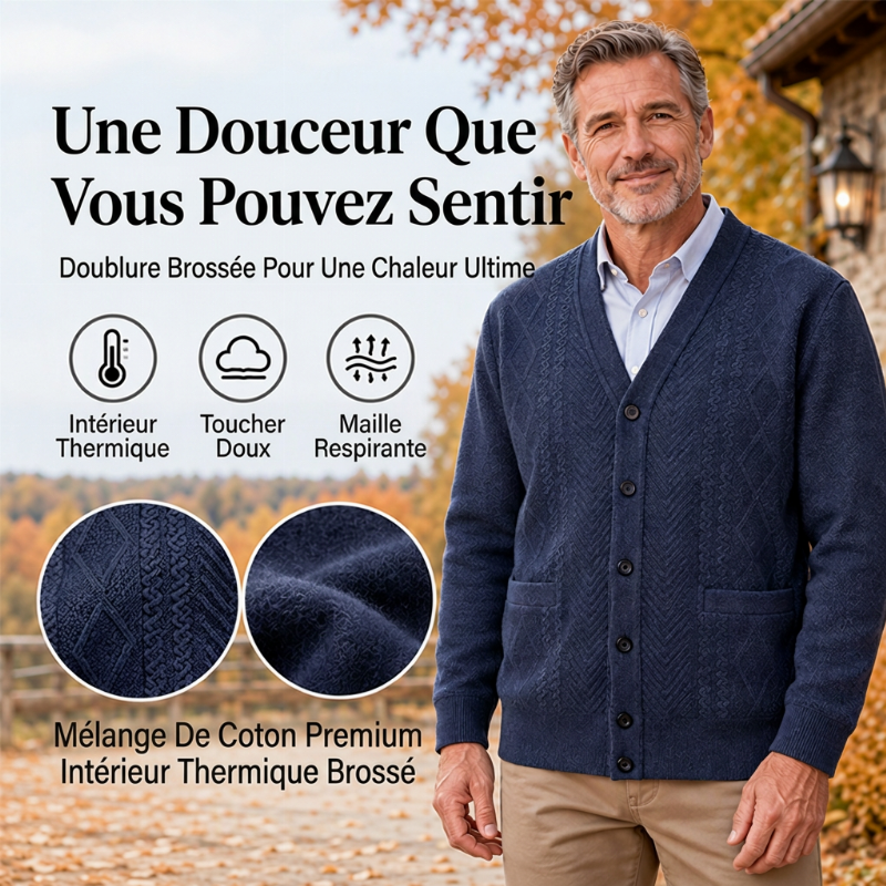 Cardigan Chaud Classique pour Homme