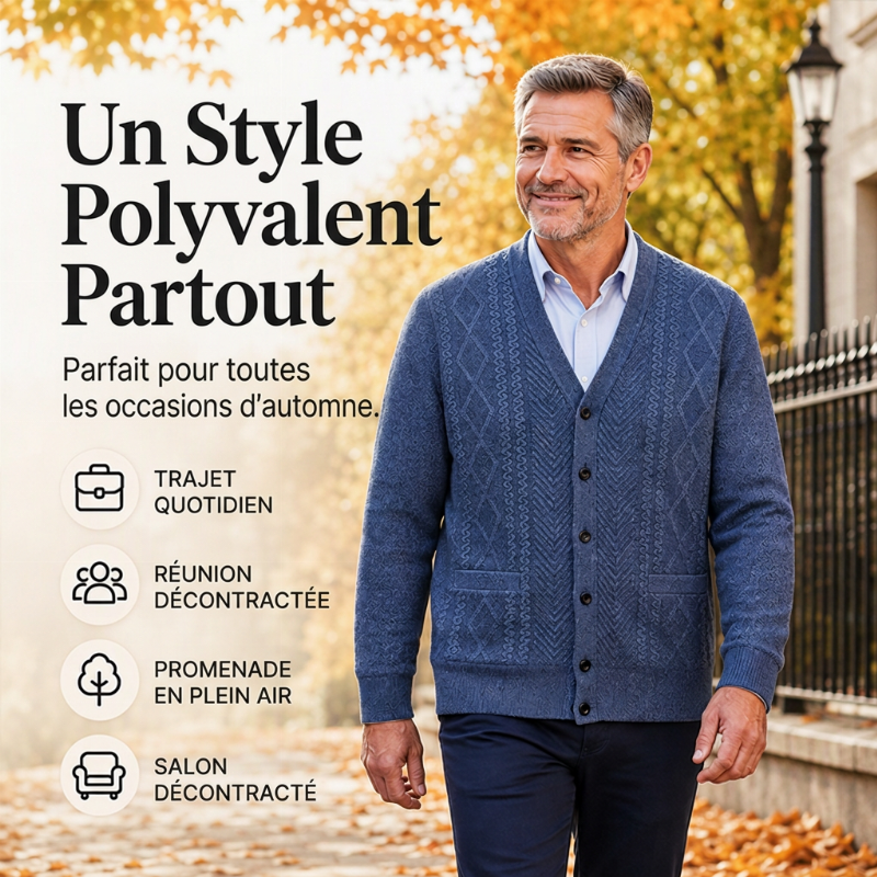 Cardigan Chaud Classique pour Homme