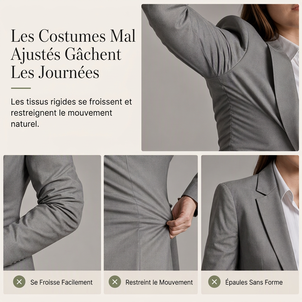Ensemble deux pièces élégant avec blazer cintré et pantalon large décontracté