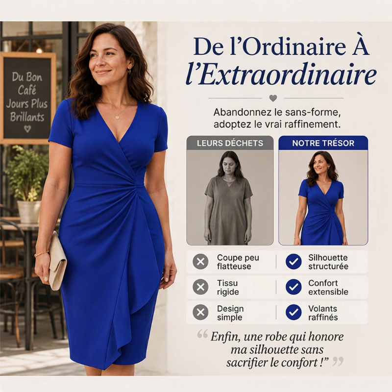 Robe portée-frou à col en V élégante pour femme