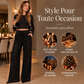 🔥 50% de réduction 🔥Pantalon large à paillettes scintillantes pour femme