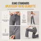 Jeans rétro taille haute pour femme à jambe courbe