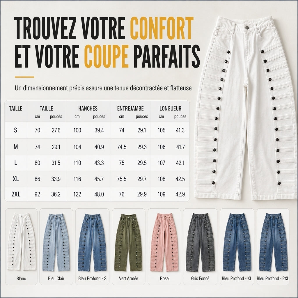 Jeans rétro taille haute pour femme à jambe courbe