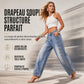 Jeans rétro taille haute pour femme à jambe courbe