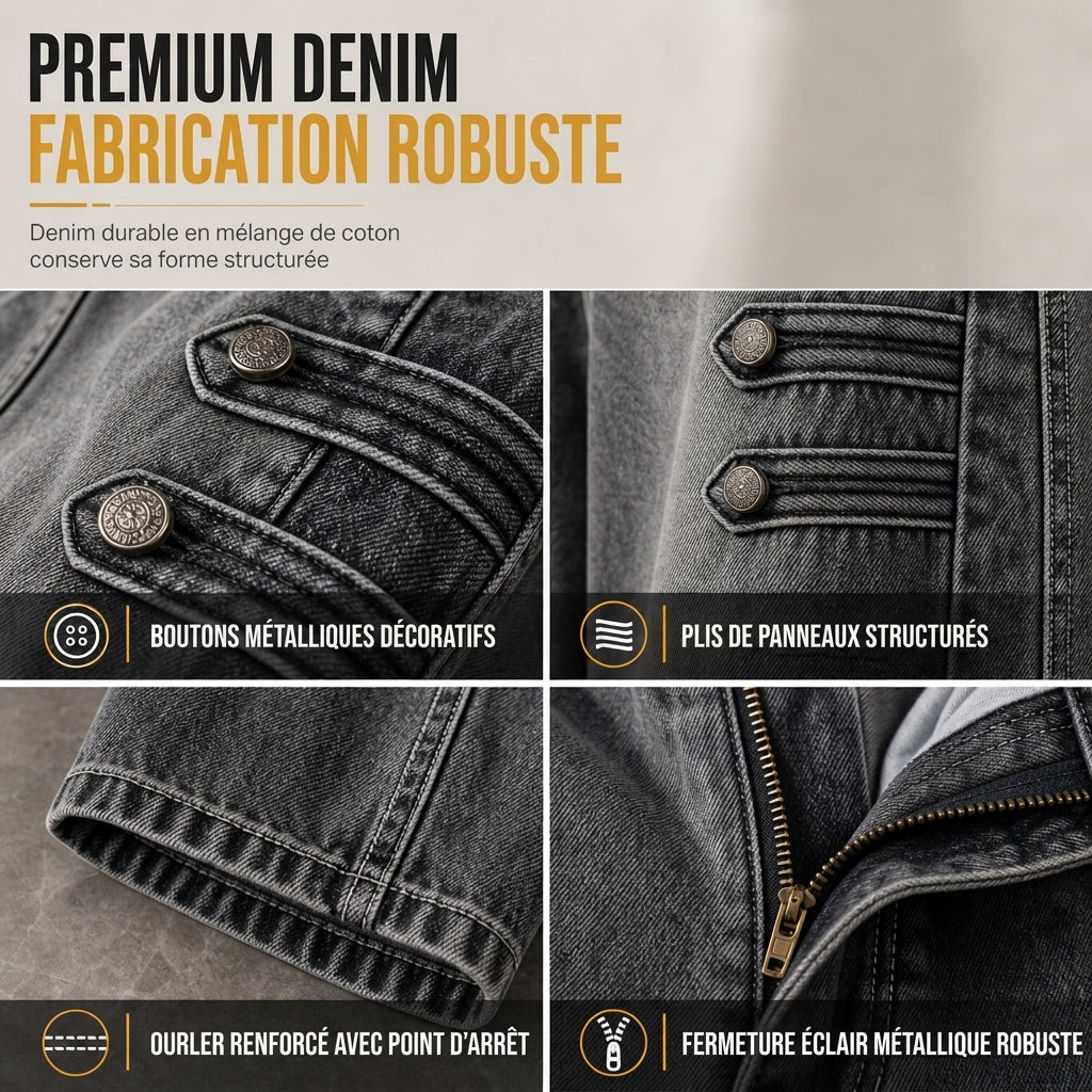 Jeans rétro taille haute pour femme à jambe courbe
