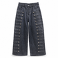 Jeans rétro taille haute pour femme à jambe courbe