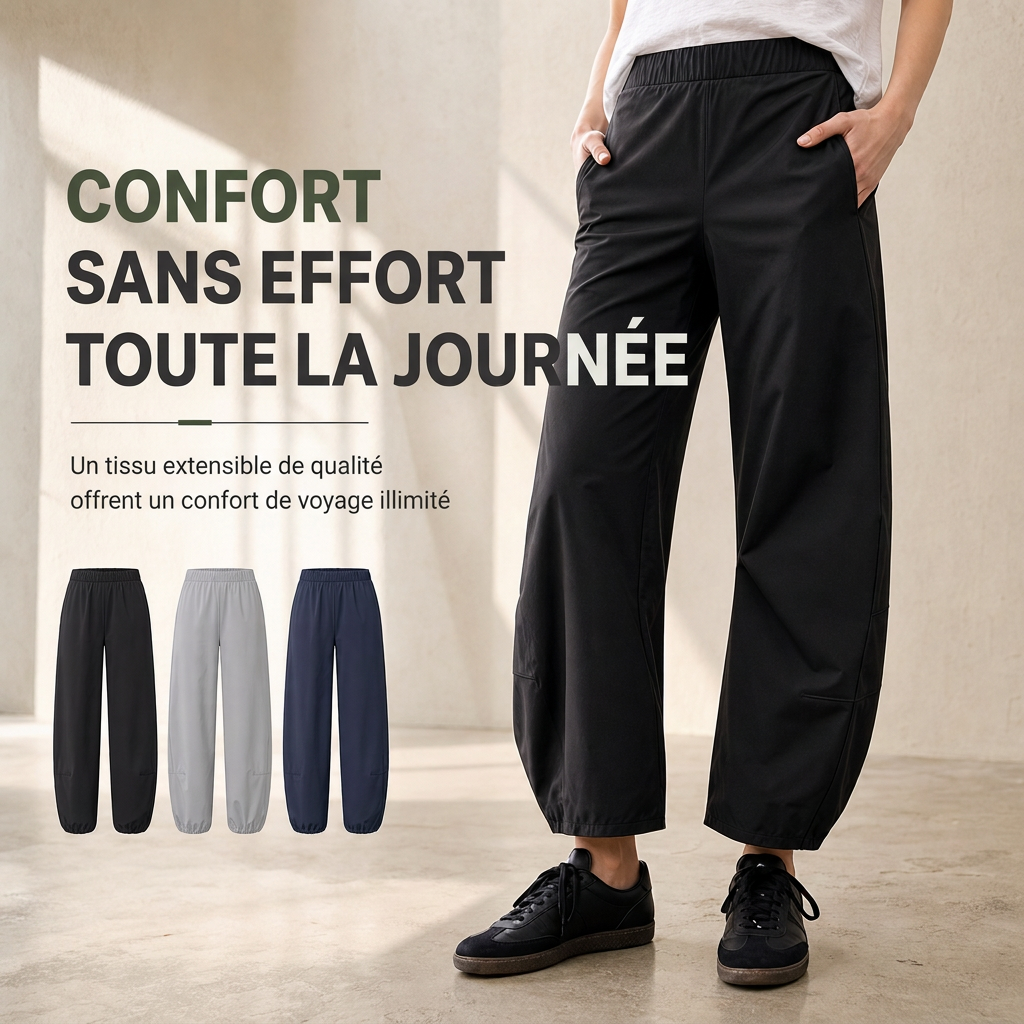 Pantalon Taille Haute Confortable pour Femme