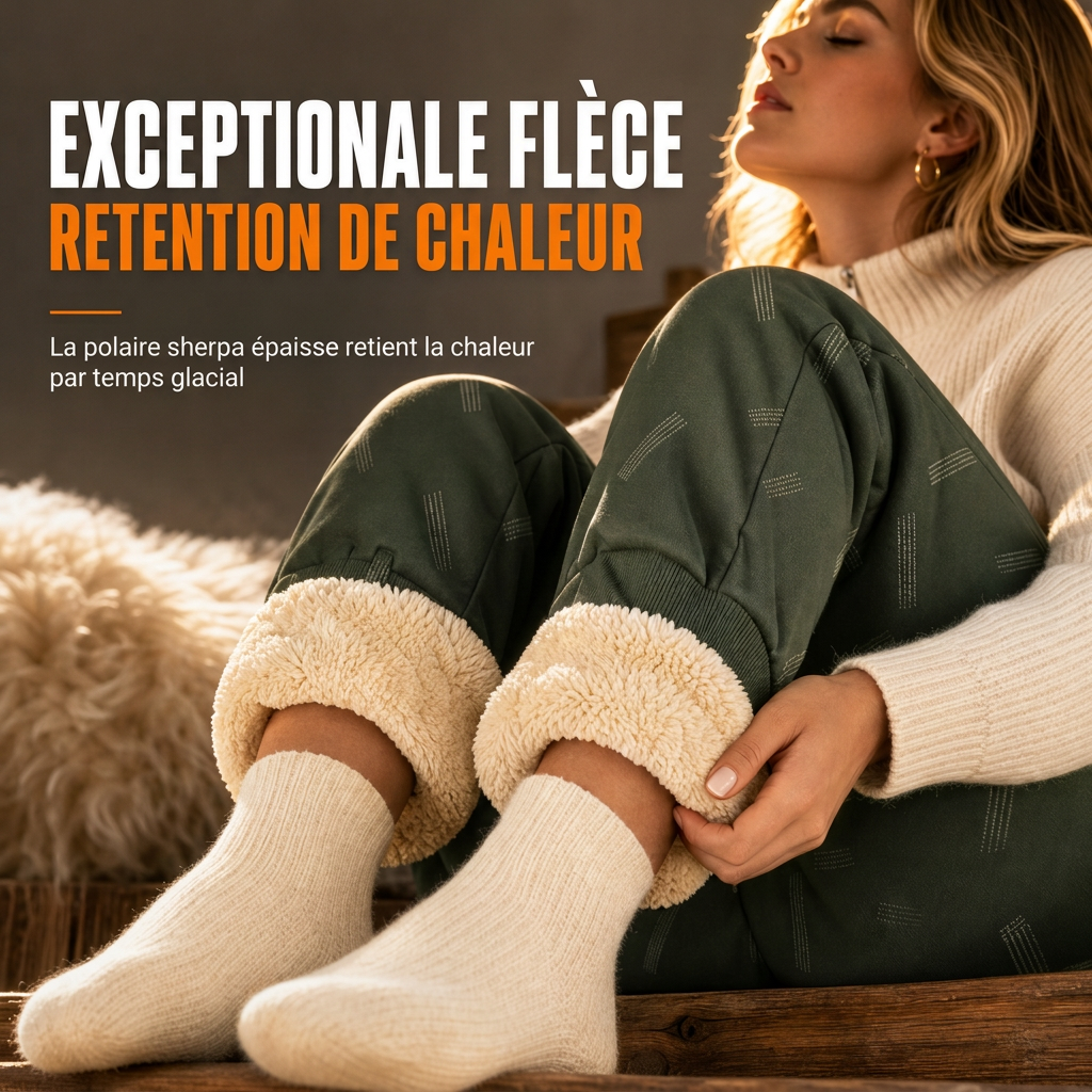 Jogging unisex ample en molleton sherpa doublé, pantalon décontracté chaud pour l'hiver avec poches zippées