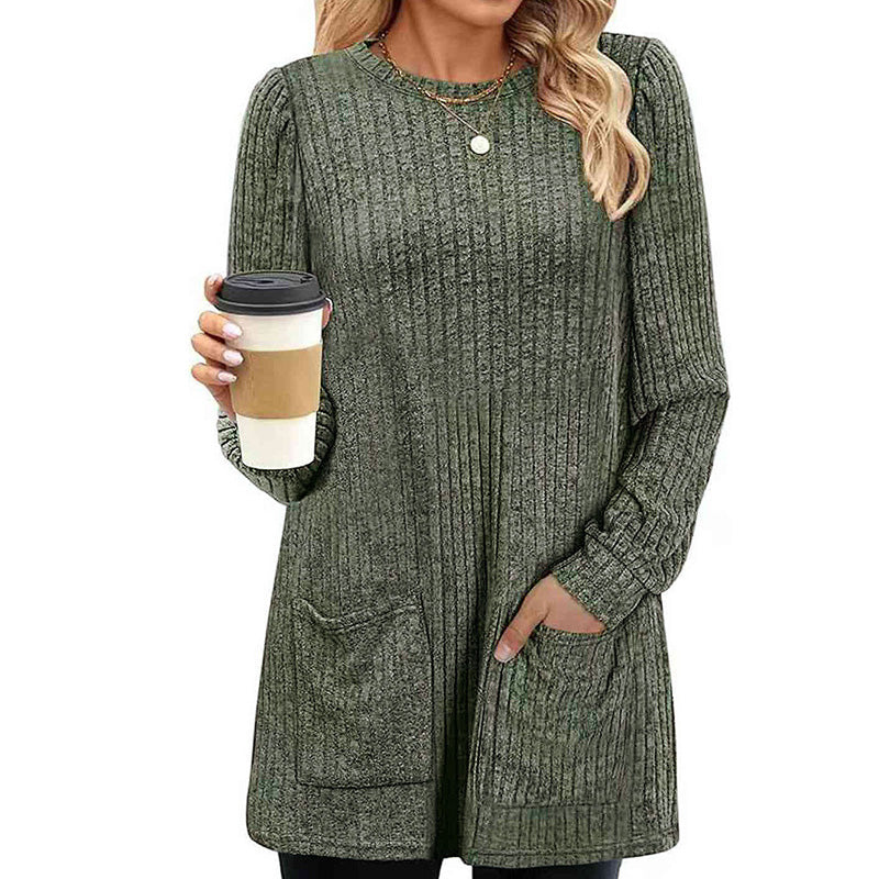 👜 -50 % sur toute la mode femme ! ✨Haut en maille côtelée mi-long confortable pour femme