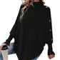 👜 -50 % sur toute la mode femme ! ✨✨Pull-cape élégant pour femme, à col montant et ourlet asymétrique