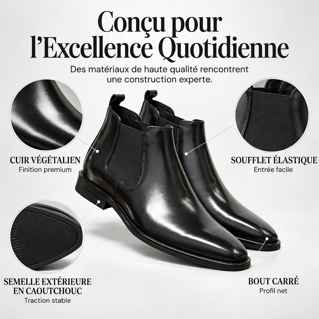 Bottines Chelsea en cuir PU pour hommes