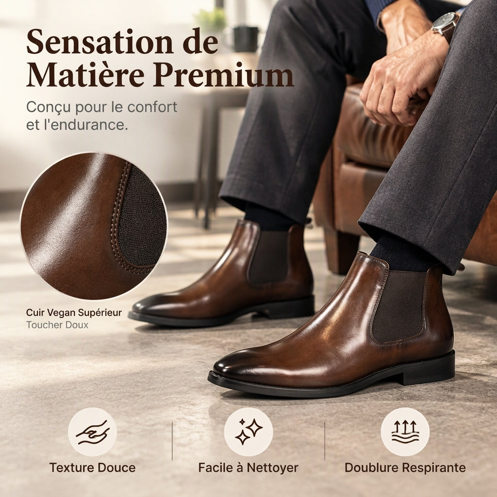 Bottines Chelsea en cuir PU pour hommes