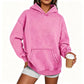 Sweat à capuche oversize unisexe à délavage acide, style décontracté