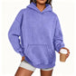 Sweat à capuche oversize unisexe à délavage acide, style décontracté