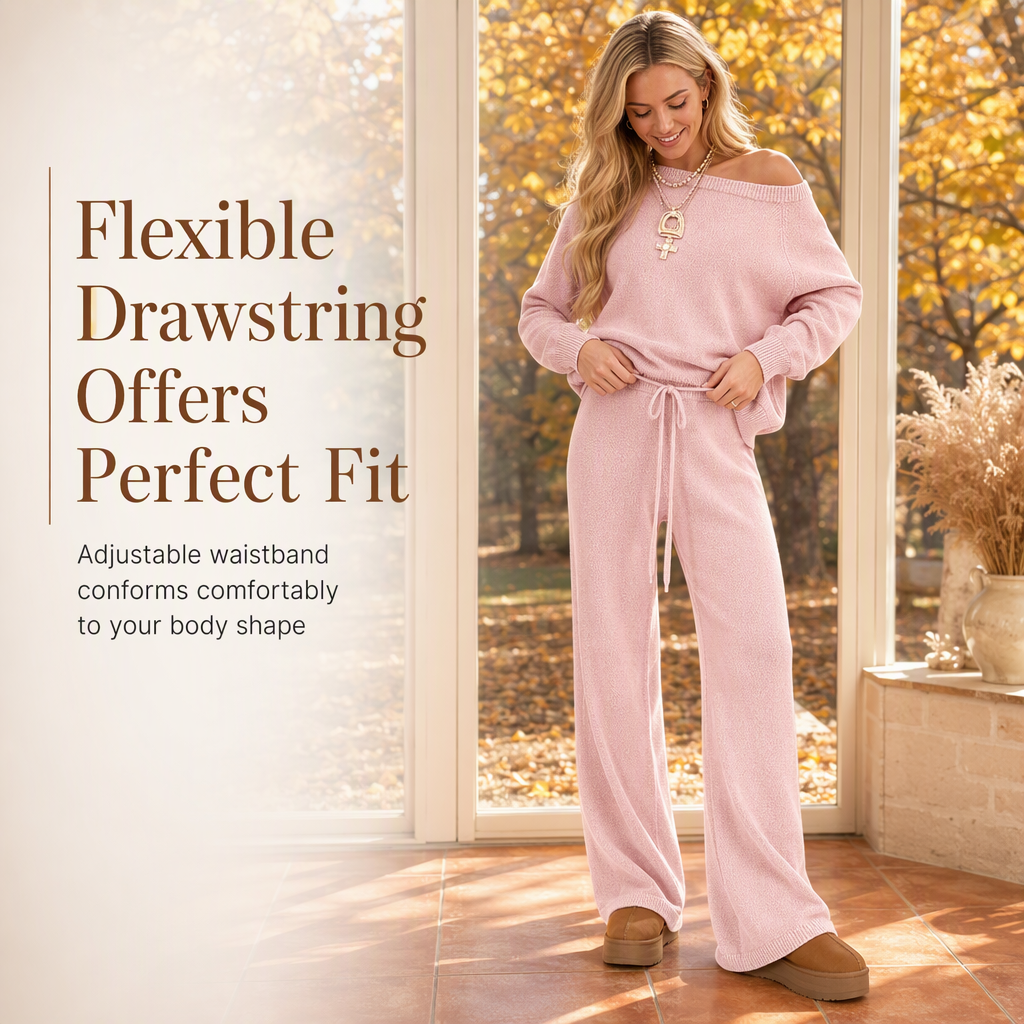 Ensemble confortable et décontracté composé d'un pantalon long et d'un haut assorti