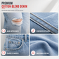 Jean en denim déchiré à taille haute et jambe large pour femme, pantalon droit détressé