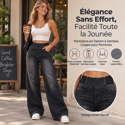Jean décontracté évasé extensible pour femme