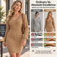 Robe Pull Moulante Élégante en Tricot torsadé pour Femme