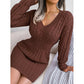 Robe Pull Moulante Élégante en Tricot torsadé pour Femme