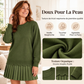 Ensemble pour femme composé d'un pull à ourlet festonné et d'une jupe plissée